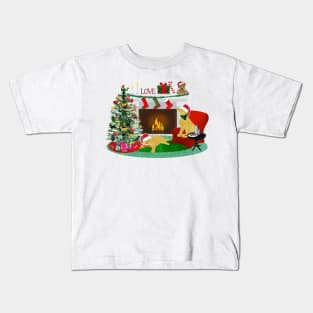 Night Before Christmas - Preppy Golden Retrievers Kids T-Shirt